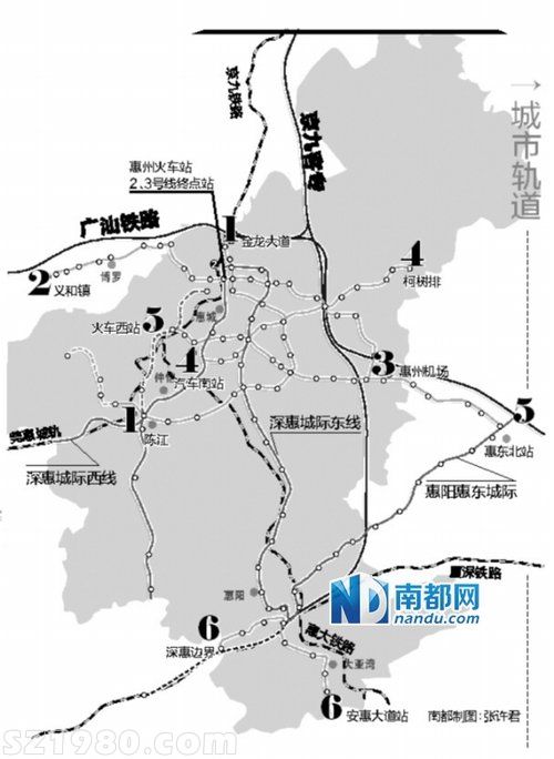 惠州軌道交通重新布局 城軌1號(hào)線深惠城際調(diào)整