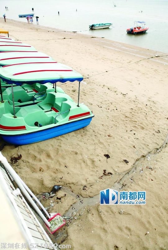 <p>    大鵬半島靠近海灘的餐廳將廢水、剩飯剩菜排到海里。 南都資料圖片</p>
