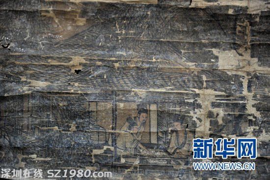 明代 唐伯虎《八景圖》（局部）新華社記者 盧漢欣 攝 