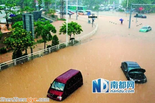 <a href=http://www.zshb029.com/shenzhen/ target=_blank class=infotextkey>深圳</a>全城水浸 兩千輛車被淹