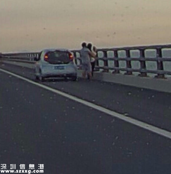 深圳(www.zshb029.com)情侶高速應(yīng)急車(chē)道上停車(chē)看晚霞 交警：罰3000扣6分