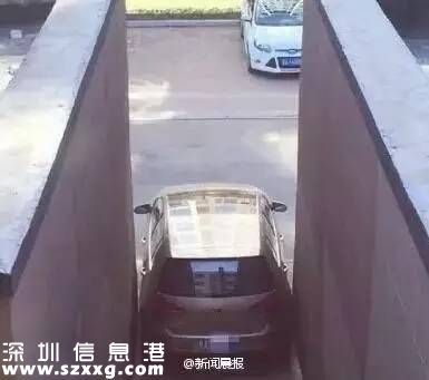 女司機霸氣停車 網友：她是怎么出來的？