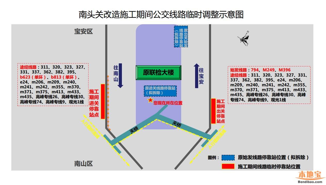 南頭關(guān)改造28日啟動(dòng) 這8條公交線路調(diào)整