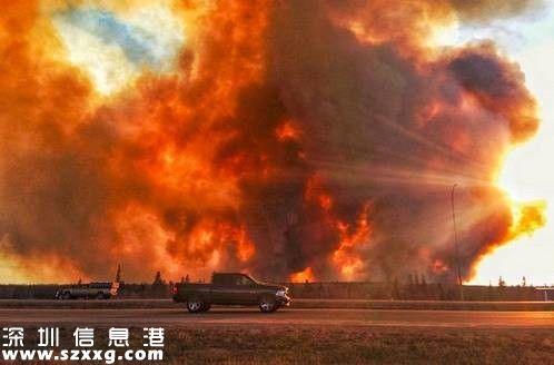 加拿大在燃燒！山火失控，10萬(wàn)人逃離，城市一片廢墟……