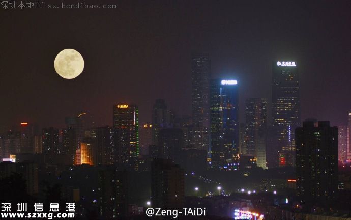 深圳網(wǎng)友曬自己拍的超級(jí)月亮 大寫(xiě)的服！