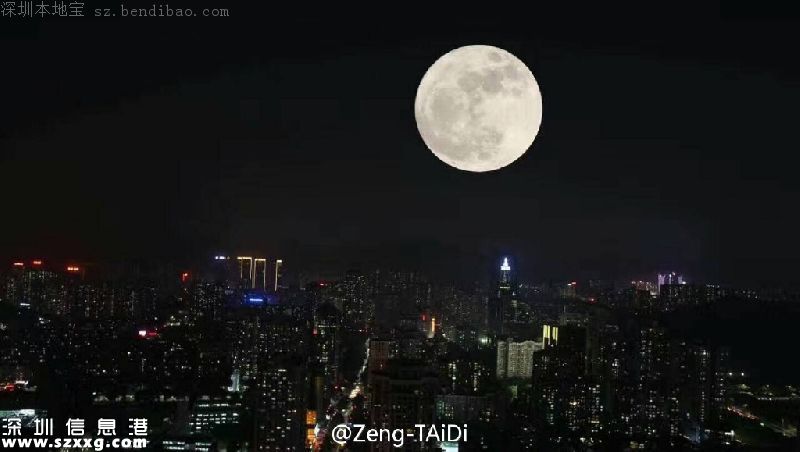 深圳網(wǎng)友曬自己拍的超級(jí)月亮 大寫(xiě)的服！
