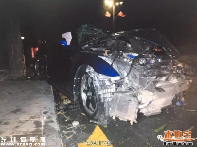 深圳百萬(wàn)跑車撞成廢鐵 司機(jī)回家睡覺